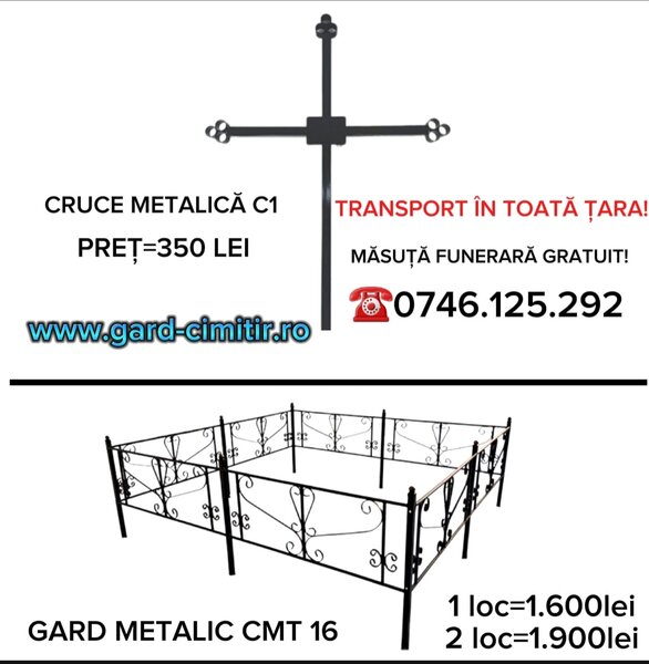 Gard metalic imprejmuire cimitir.